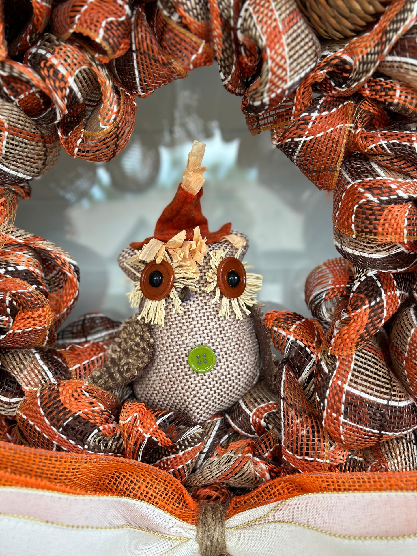 Plaid Owl Wreath